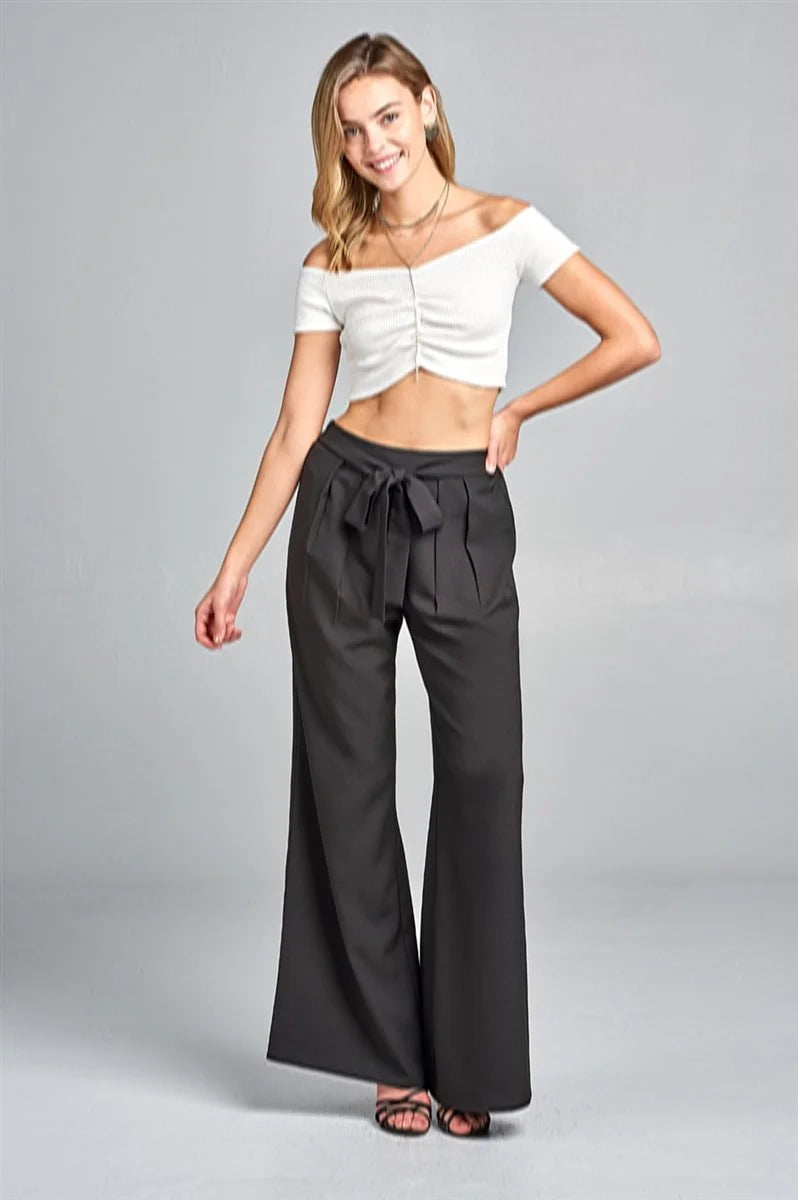 High Waist Pants with Tie