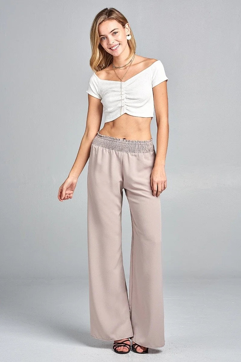 High Waist Elastic Pants