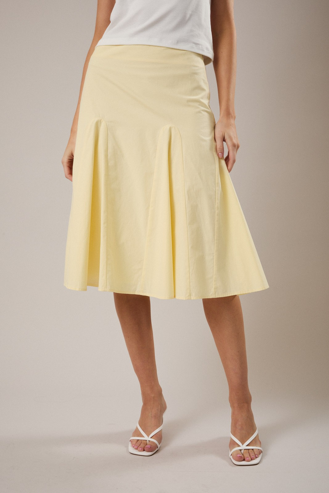 Sunshine Pleated Poplin Midi Skirt
