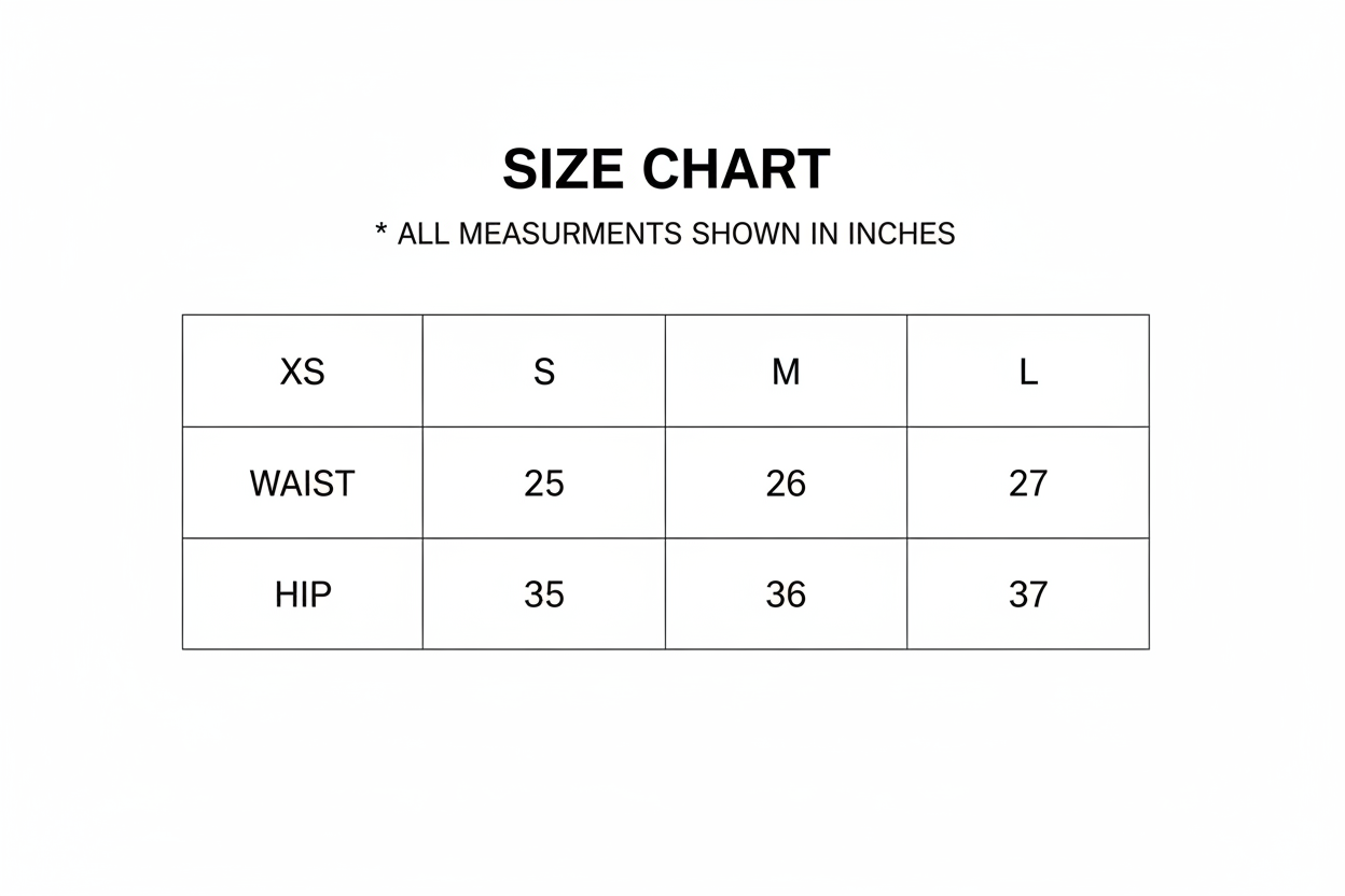 Size chart for Sky Blue Eyelet Cotton Skort - XS, Small, Medium, Large sizing
