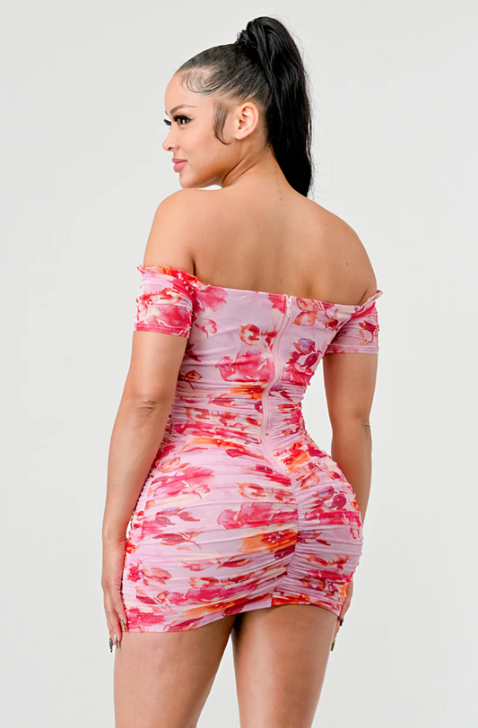 Floral Rose Color Dress