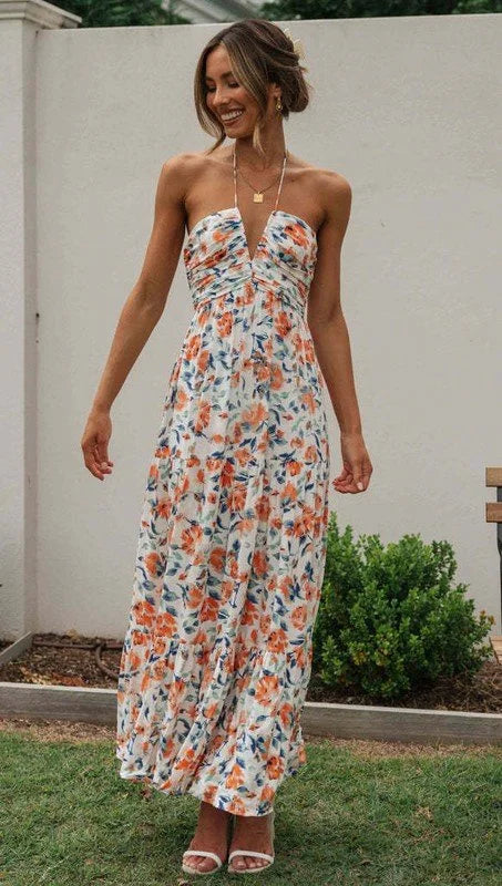 Floral V-neck Maxi dress