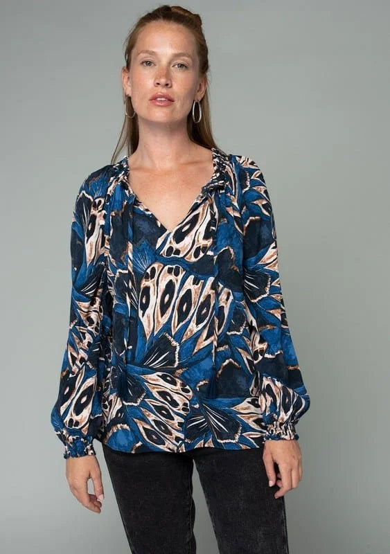 Abstract Animal Print Blouse