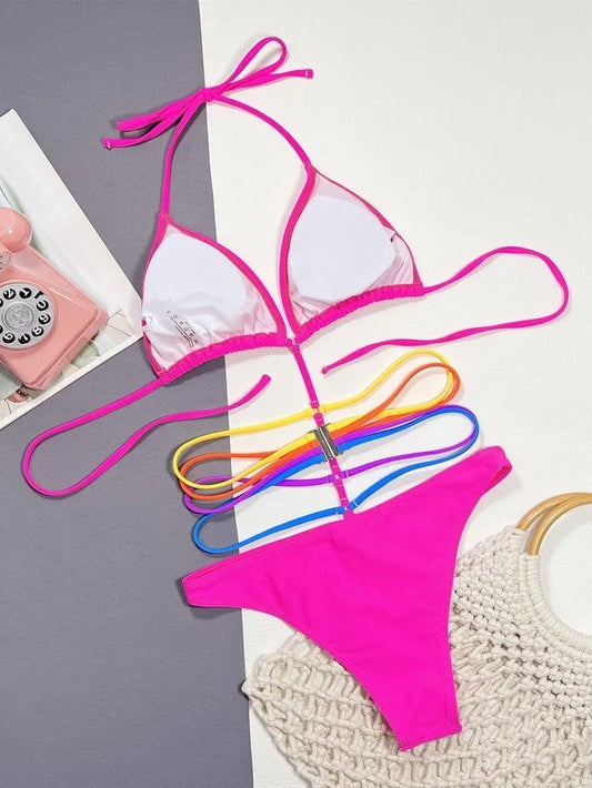 Halter Hollow-out One-Piece Swimsuit