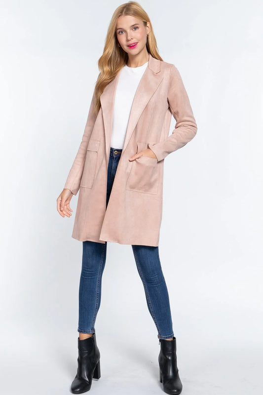 Long Sleeve Suede Jacket