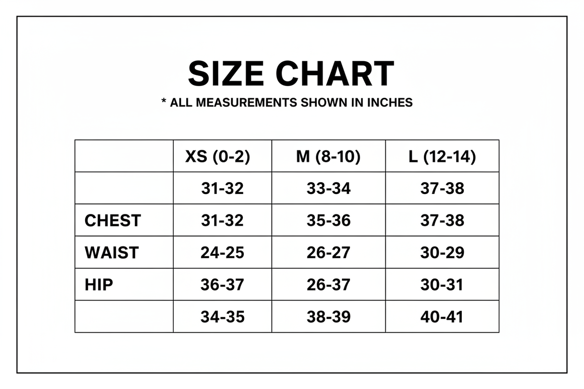 White Eyelet Top Size Chart